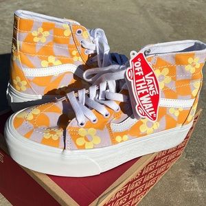 Vans | Shoes | Nib Vans Sk8hi Tapered Stackform Platform Sneakers Shoes  Checkerboard Floral | Poshmark
